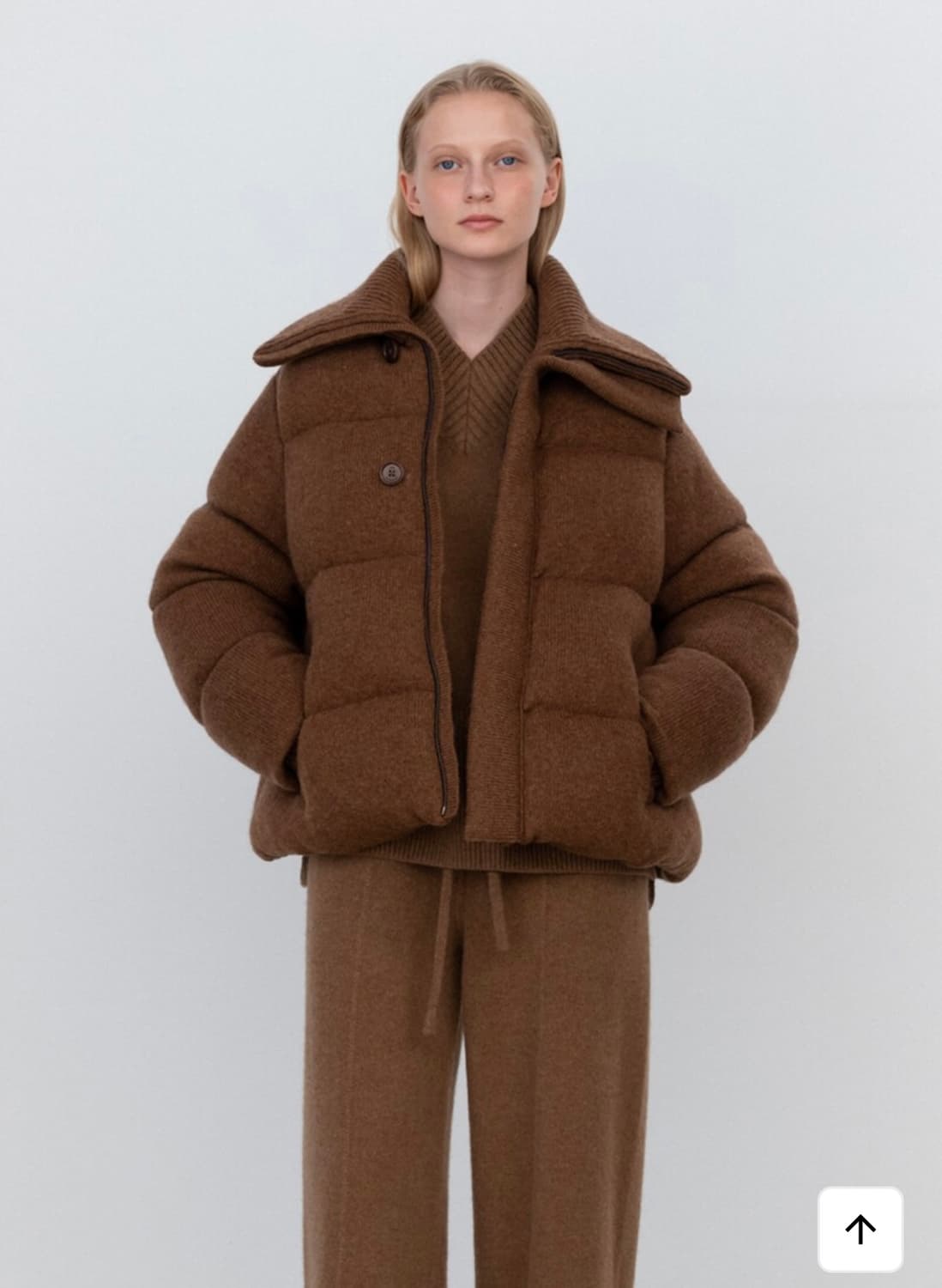 L 우마뭉 브라운 니트패딩 상품이미지1