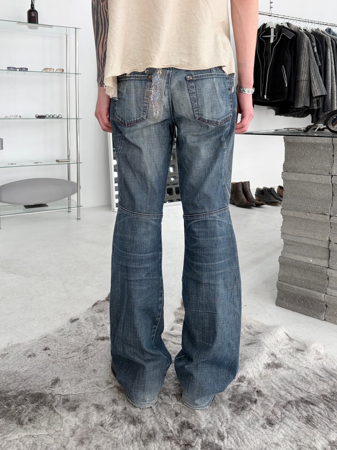 2000‘s 저버드 커브드 패널 데님 팬츠 상품이미지2