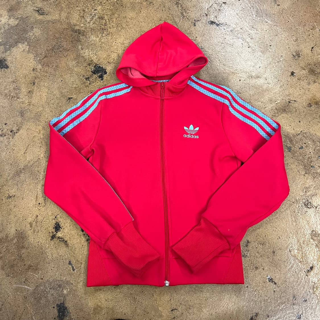 [정품/85] 아디다스 후드집업 후디 져지 레드 블루 삼선 b10 상품이미지2