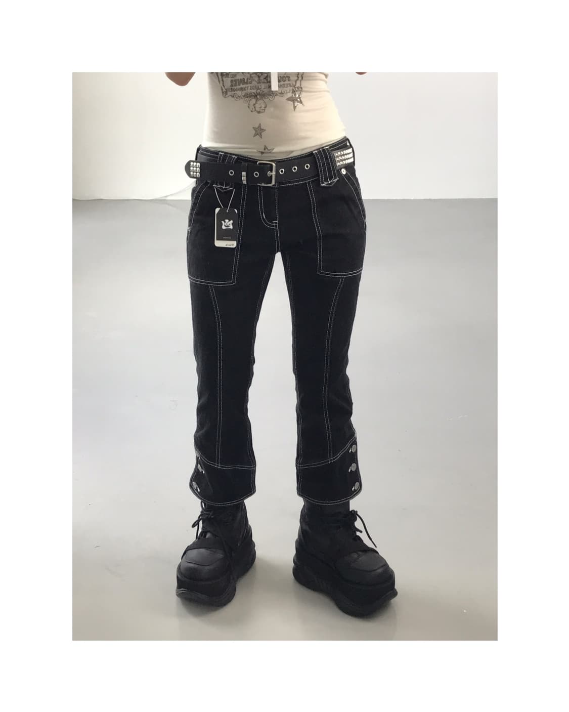 Jpn Black Stich Cotton Pants 상품이미지1