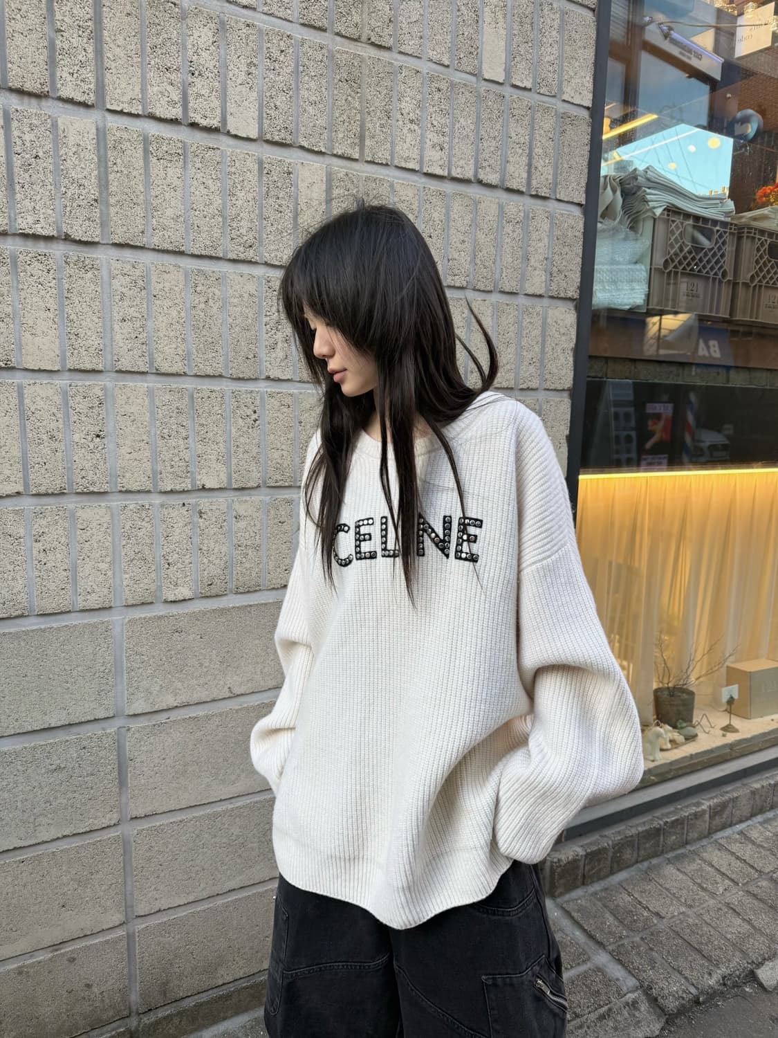 셀린느 울 리브스 스터드 로고 니트 상품이미지10