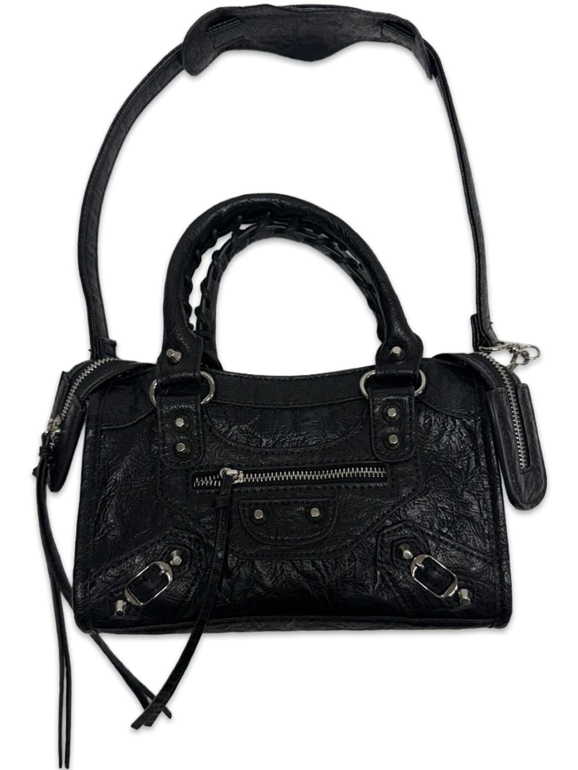 빈티지 블랙 스퀘어 핸드 모터백 상품이미지5