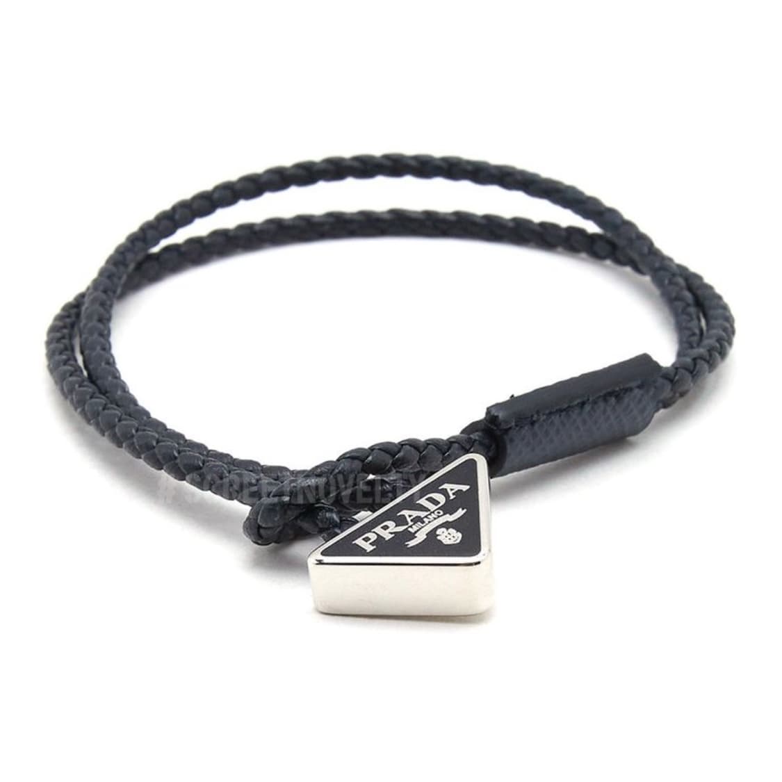 프라다 가죽 팔찌 블랙 풀박스 상품이미지4