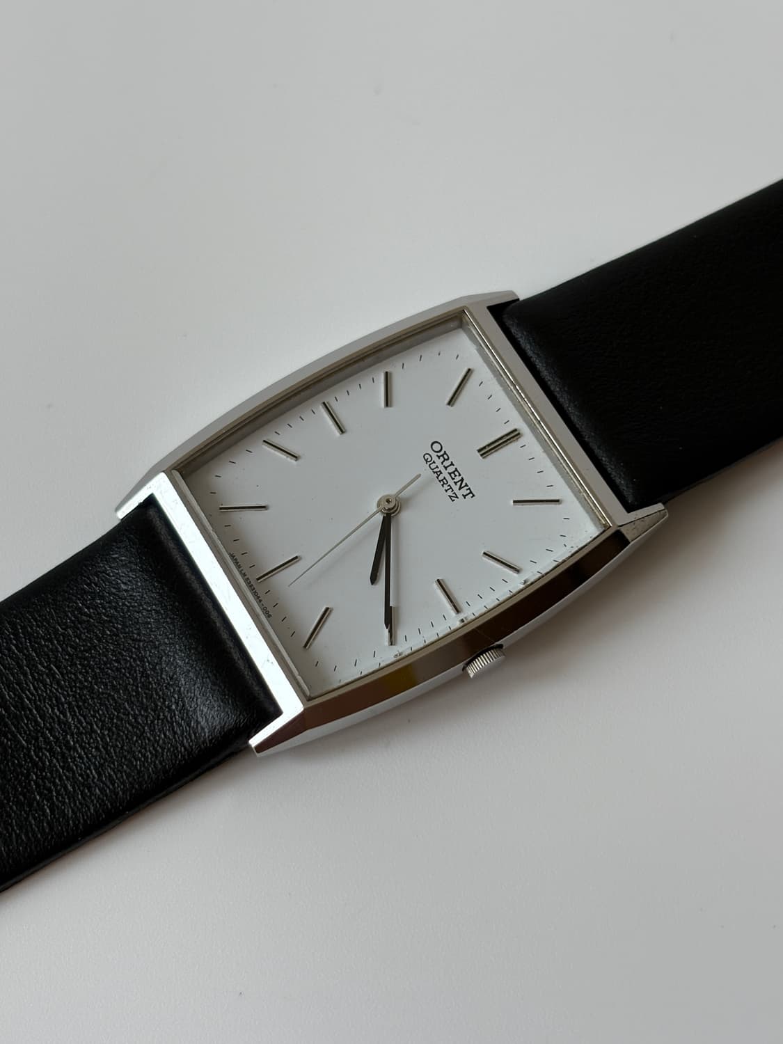 오리엔트 1980년대 실버 탱크 쿼츠 남성 상품이미지1