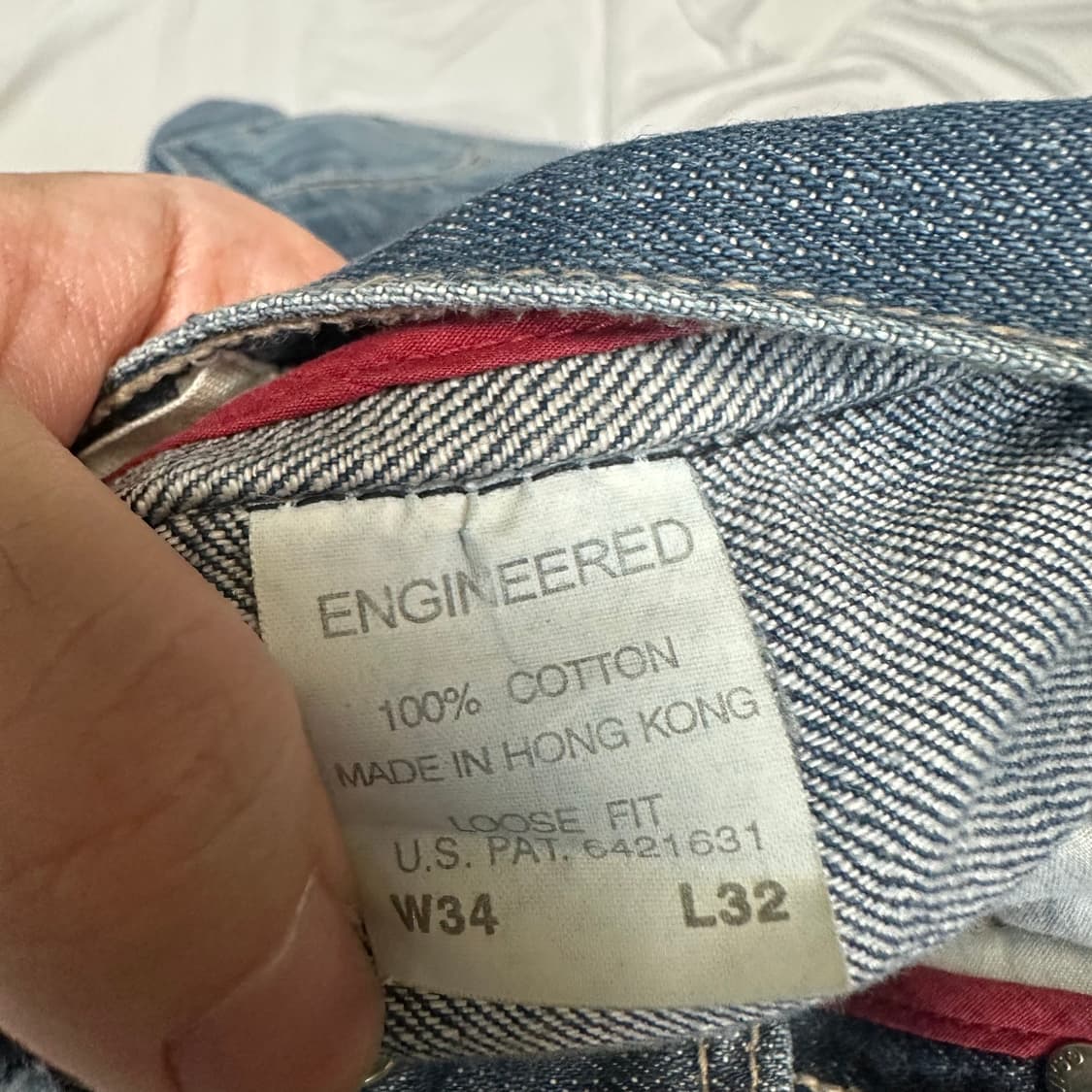 리바이스 스티치 엔지니어드 와이드워싱데님진 34 상품이미지5