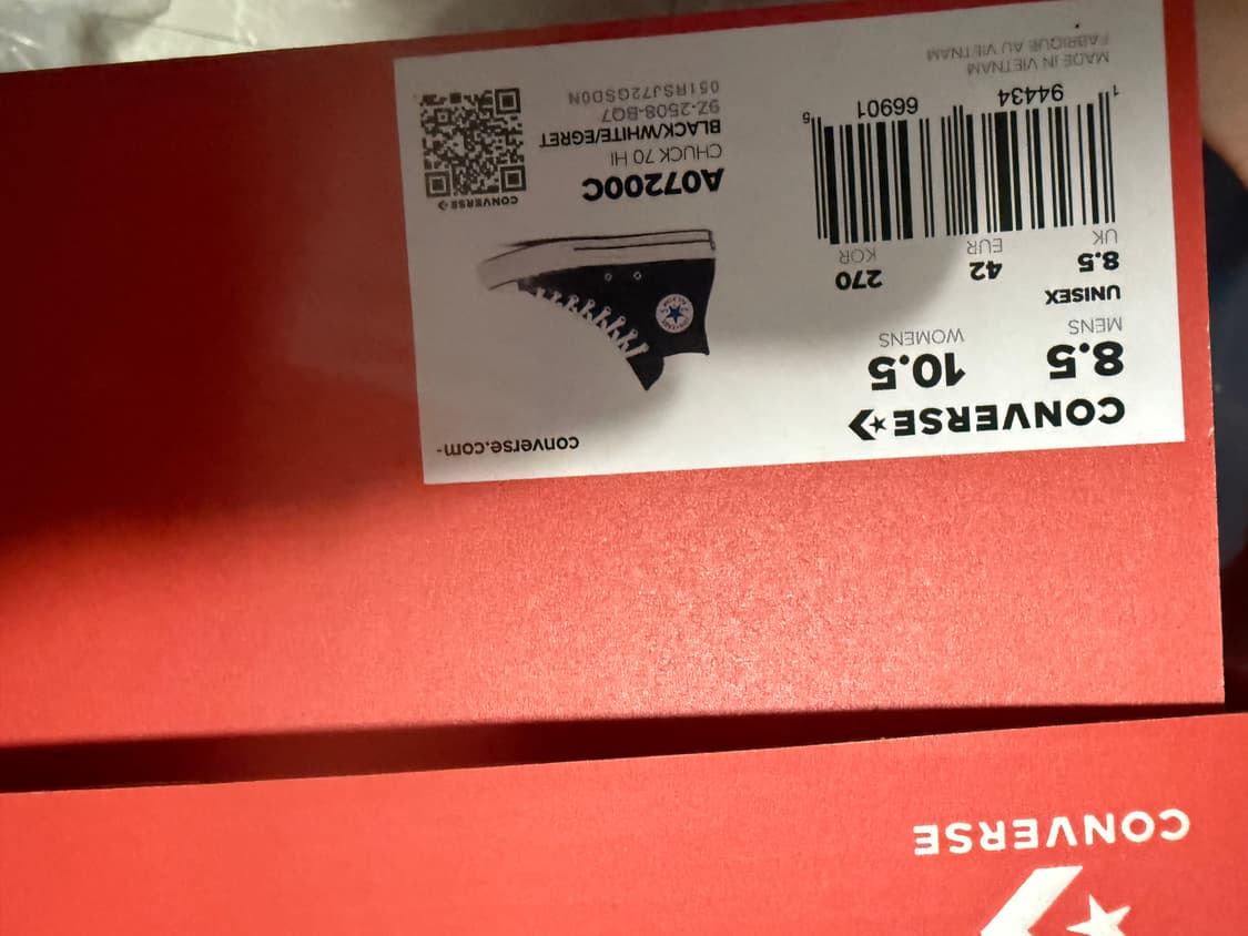 270사이즈 컨버스 척70 하이 레더 A07200C 상품이미지3