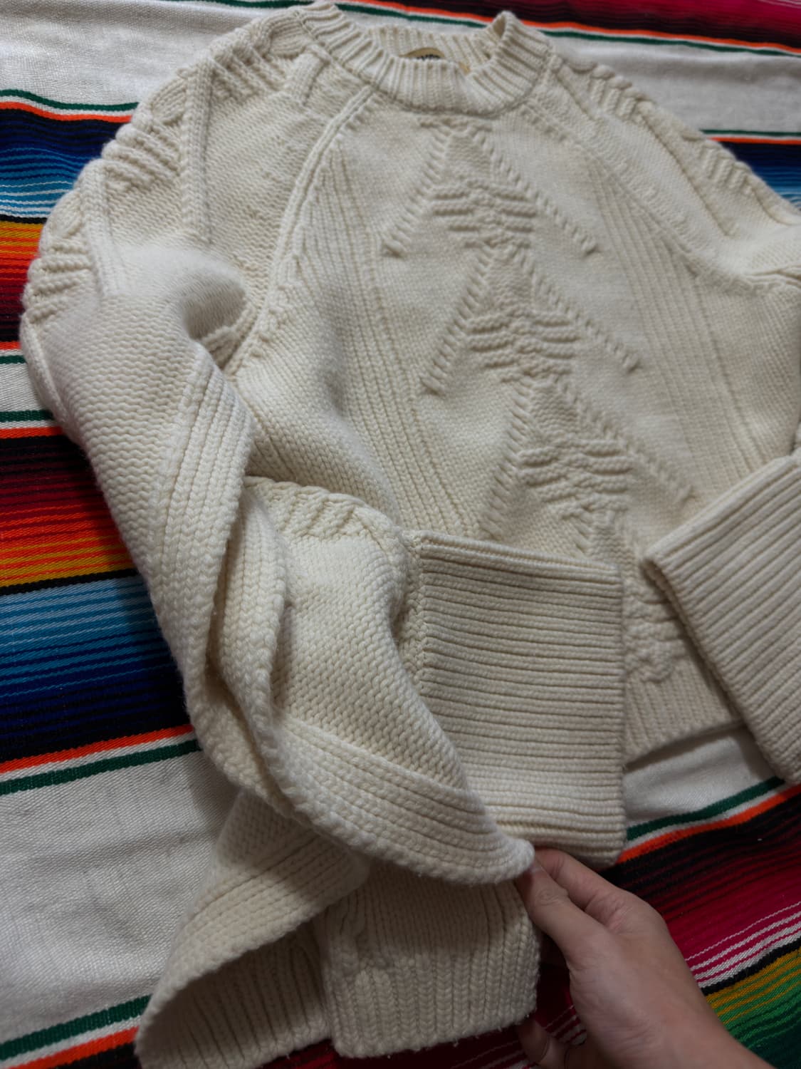 System Poncho Cape Glove cable knit 상품이미지4