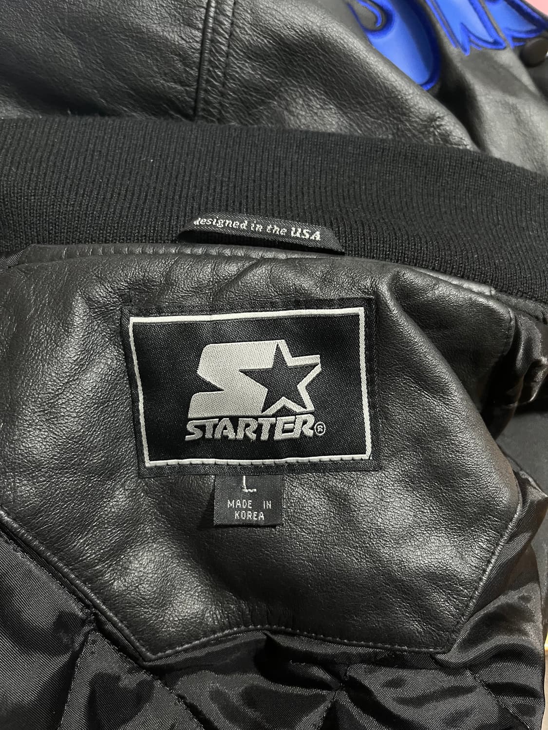 90s 빈티지 스타터 디트로이트 라이언즈 소가죽 바시티 자켓 상품이미지7