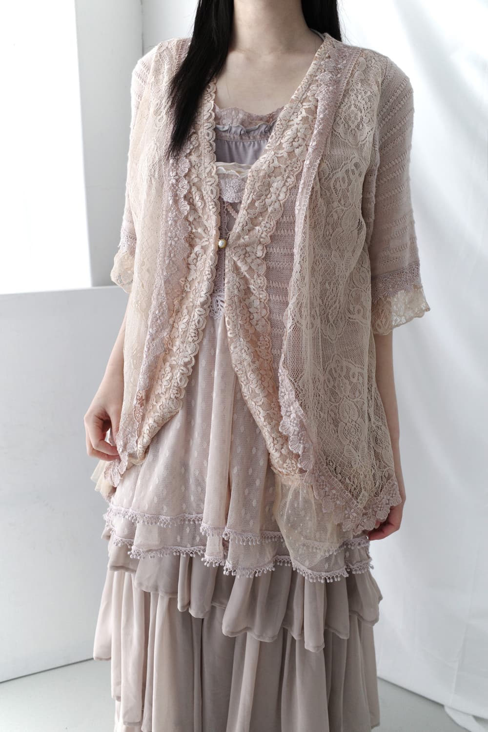 axes femme) lace half cardigun  상품이미지5