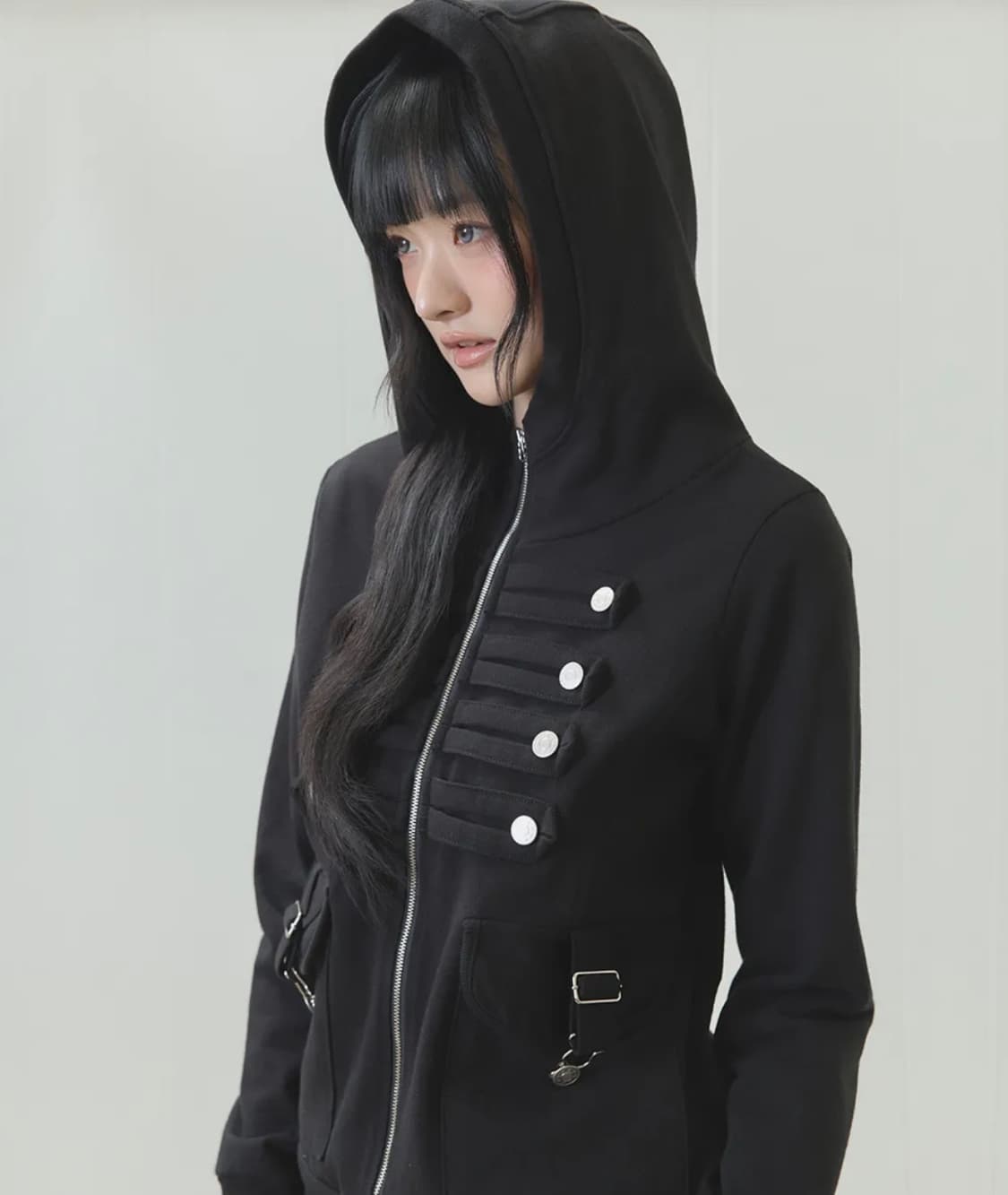 러브이즈트루 EL PIRATE HOOD ZIP UP 나폴레옹 자켓 블랙 상품이미지2
