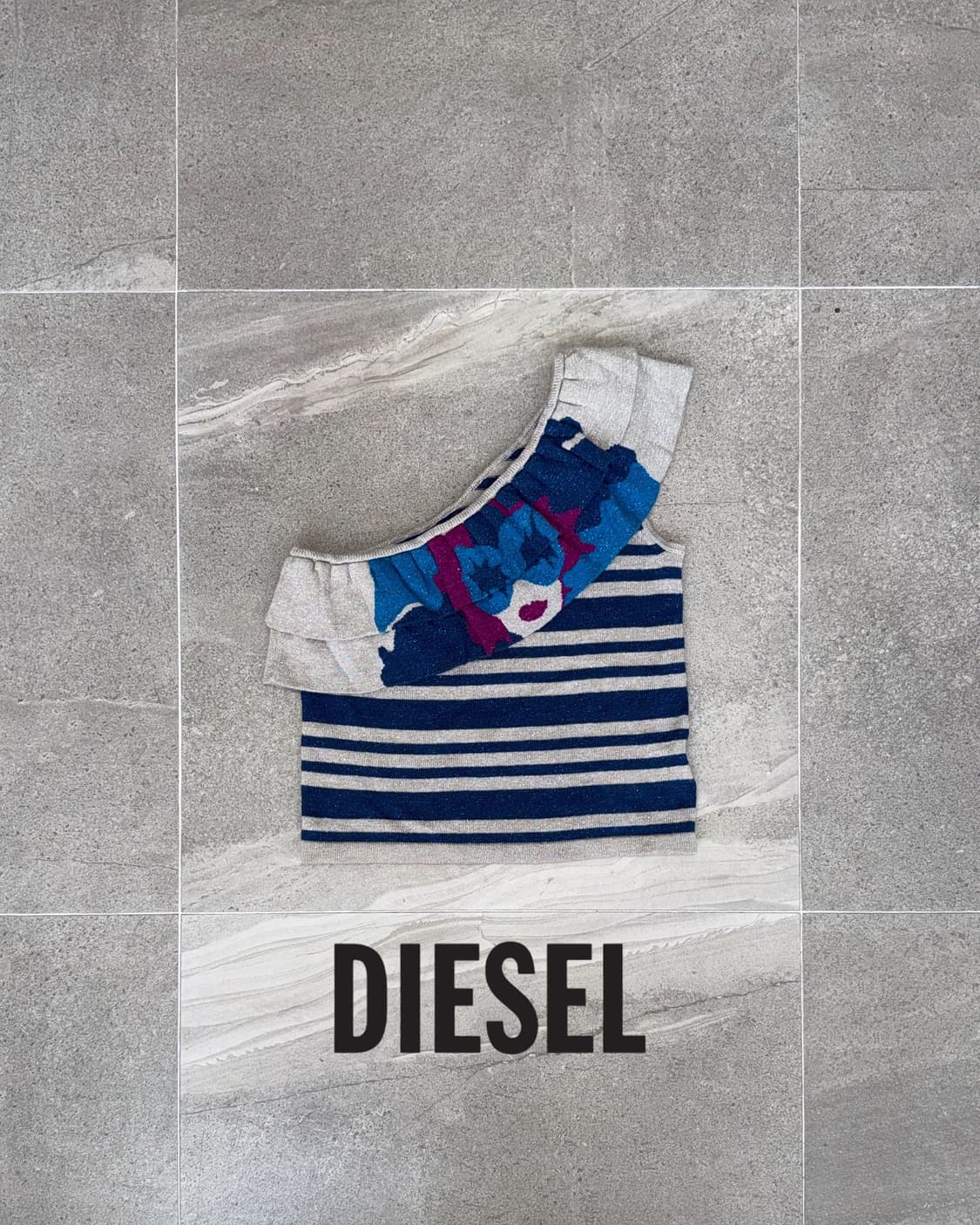 DIESEL one shoulder frill glitter 슬리브리스 상품이미지1