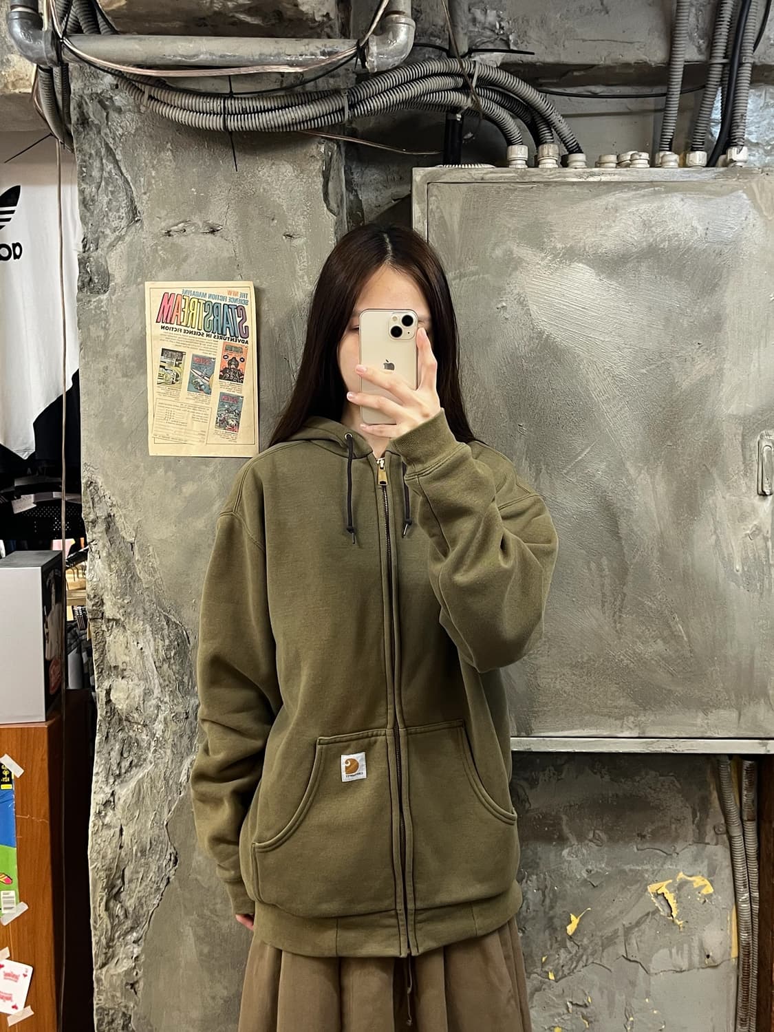 칼하트 후드집업 올리브 M #csz891 상품이미지2
