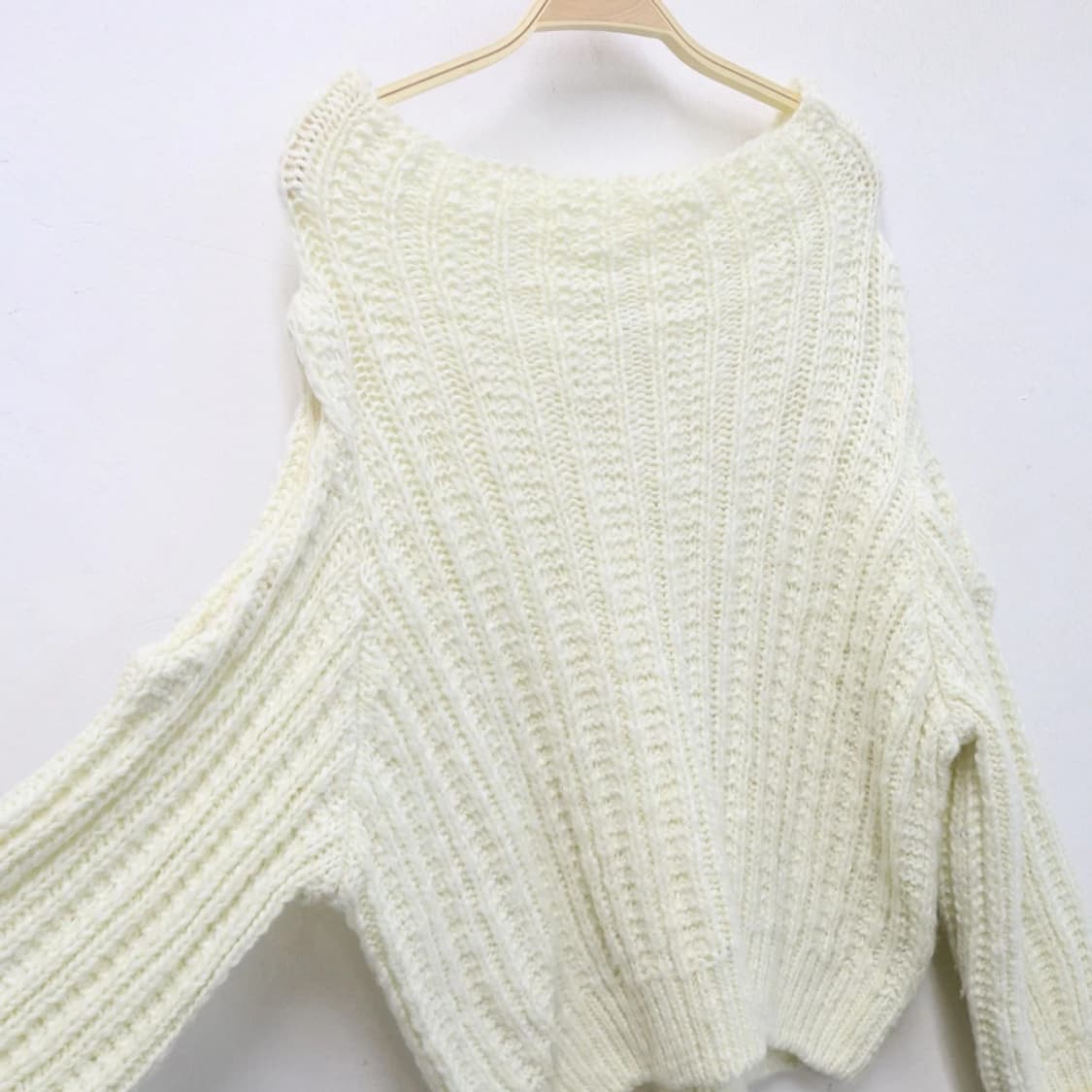 SNIDEL 오프숄더 아이보리 울혼방 니트 60365 상품이미지8