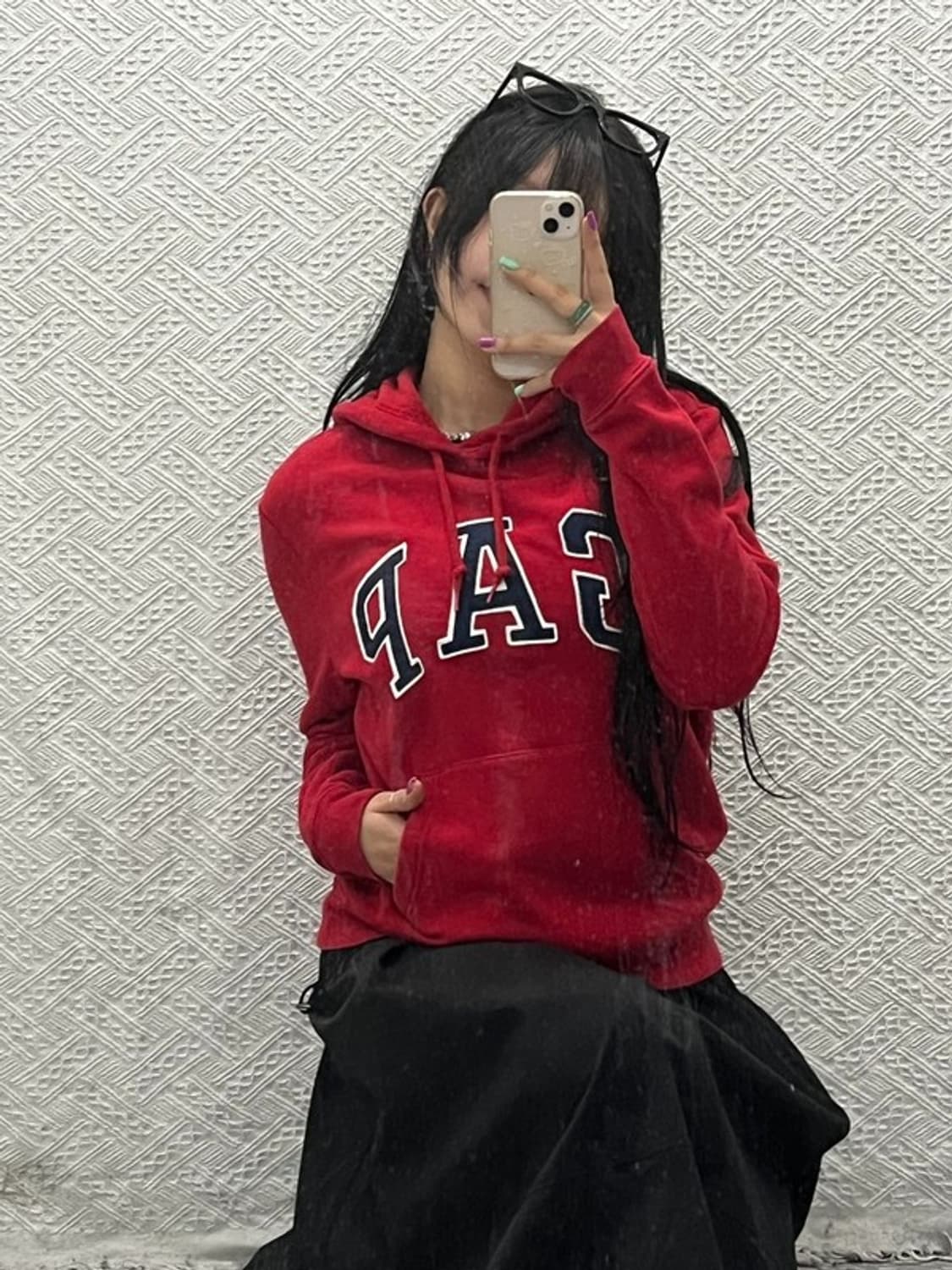 갭 올드스쿨 00's 빈티지 자수패치 빅로고 후드티 S C06654 상품이미지2