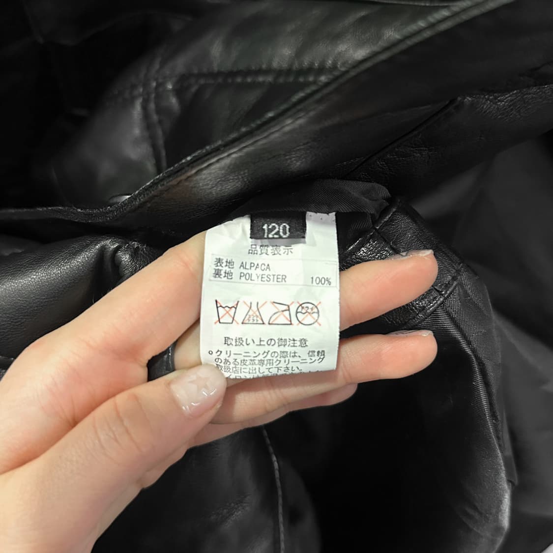 ITALY VINTAGE 패디드 가죽 자켓 플랩포켓 퍼카라넥 디테일 블랙 상품이미지7