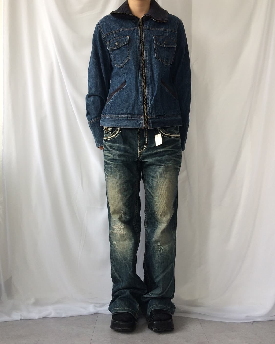 Gap Ribbed layered denim bomber jacket 상품이미지5