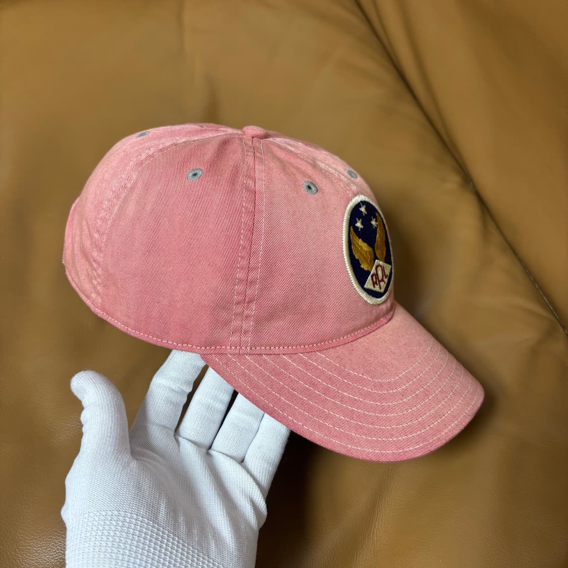 RRL 더블알엘 랄프로렌 폴로 윙로고 6패널 볼캡 모자 워시드 레드 상품이미지3