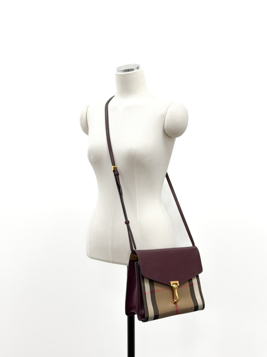 버버리 하우스 체크 & 레더 맥켄 스몰 크로스백 상품이미지7