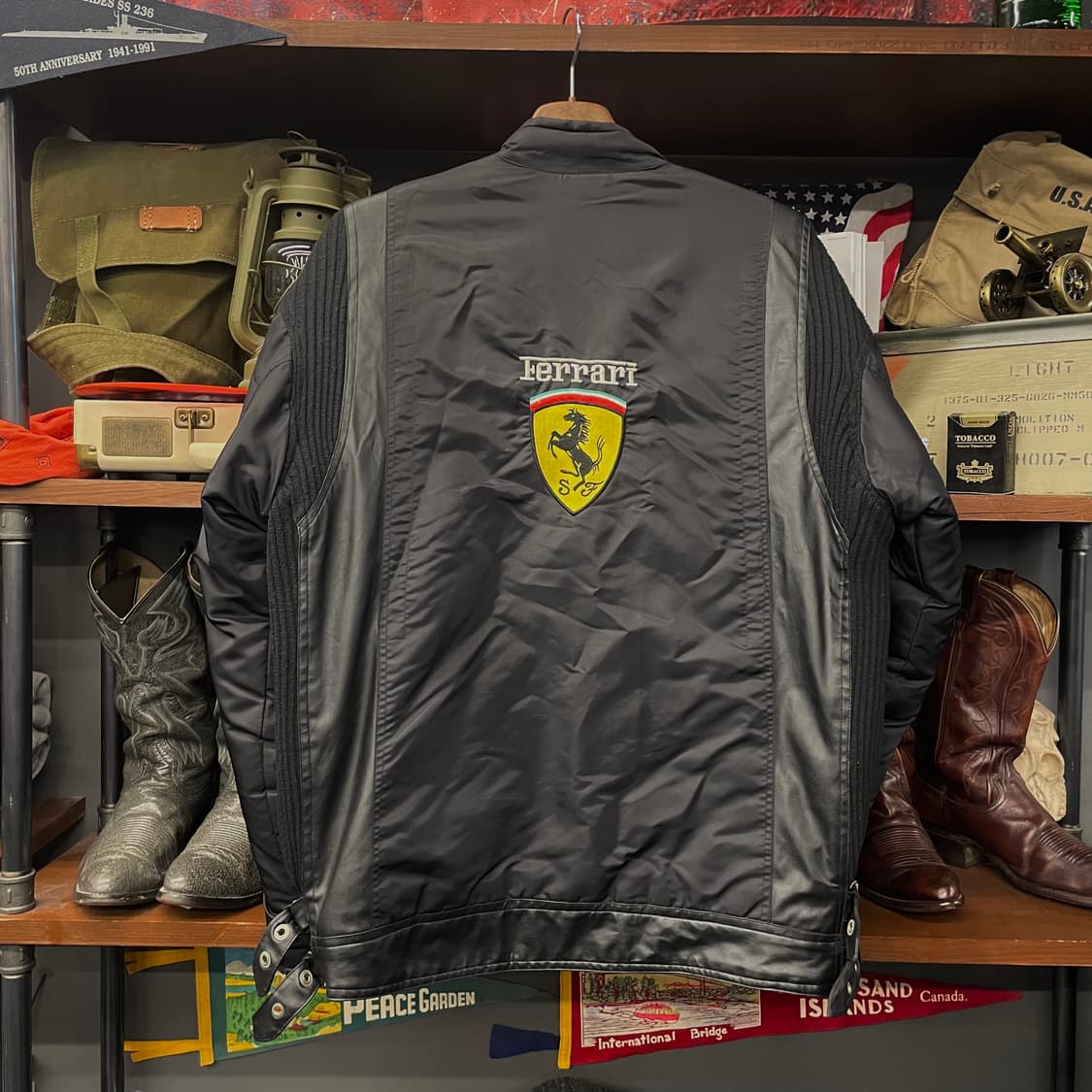 페라리 보다폰 F1 레더 패치 레이싱 자켓 바이커 자켓 상품이미지2