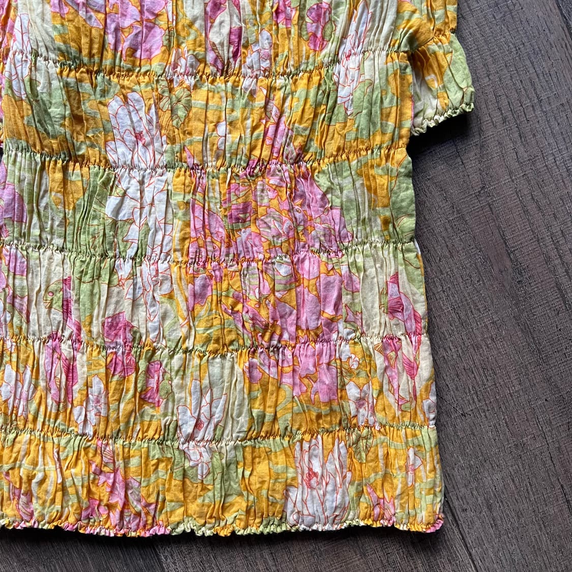 Floral Pattern Shirring Blouse 상품이미지8