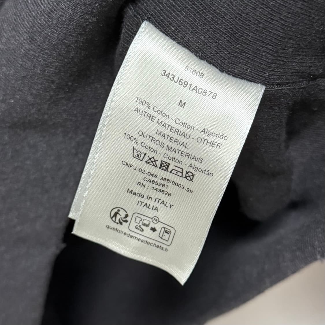 [S+급/오버핏M] 디올 꾸뛰르 백로고 후드티 블랙 상품이미지6