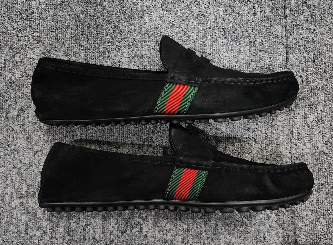 구찌 웹 스트라이프 스웨이드 드라이빙 슈즈 로퍼 UK 7 상품이미지4