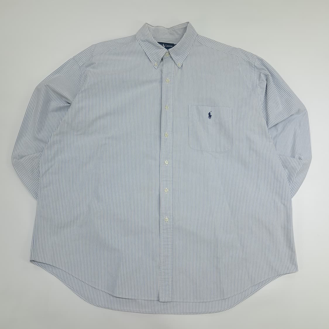 Co742 2XL 폴로 랄프로렌 빅셔츠 클래식블루 스트라이프 긴팔 셔츠 상품이미지1