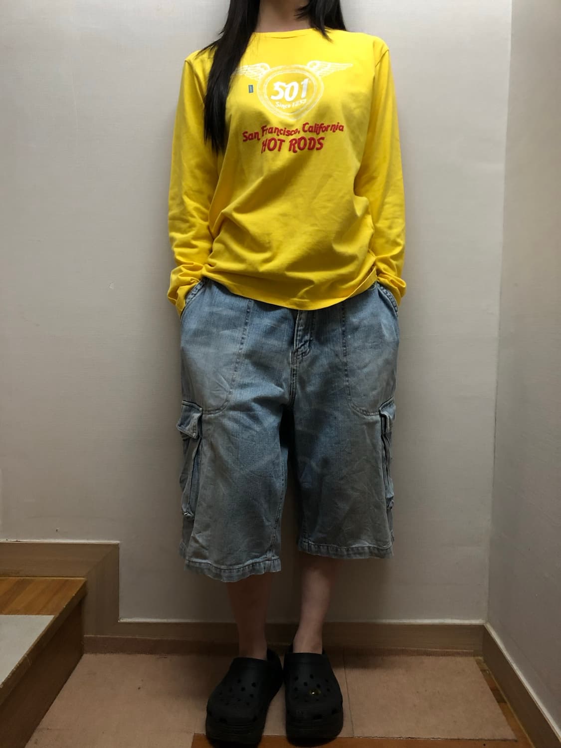 빈티지 데님 카고 버뮤다 팬츠 상품이미지4