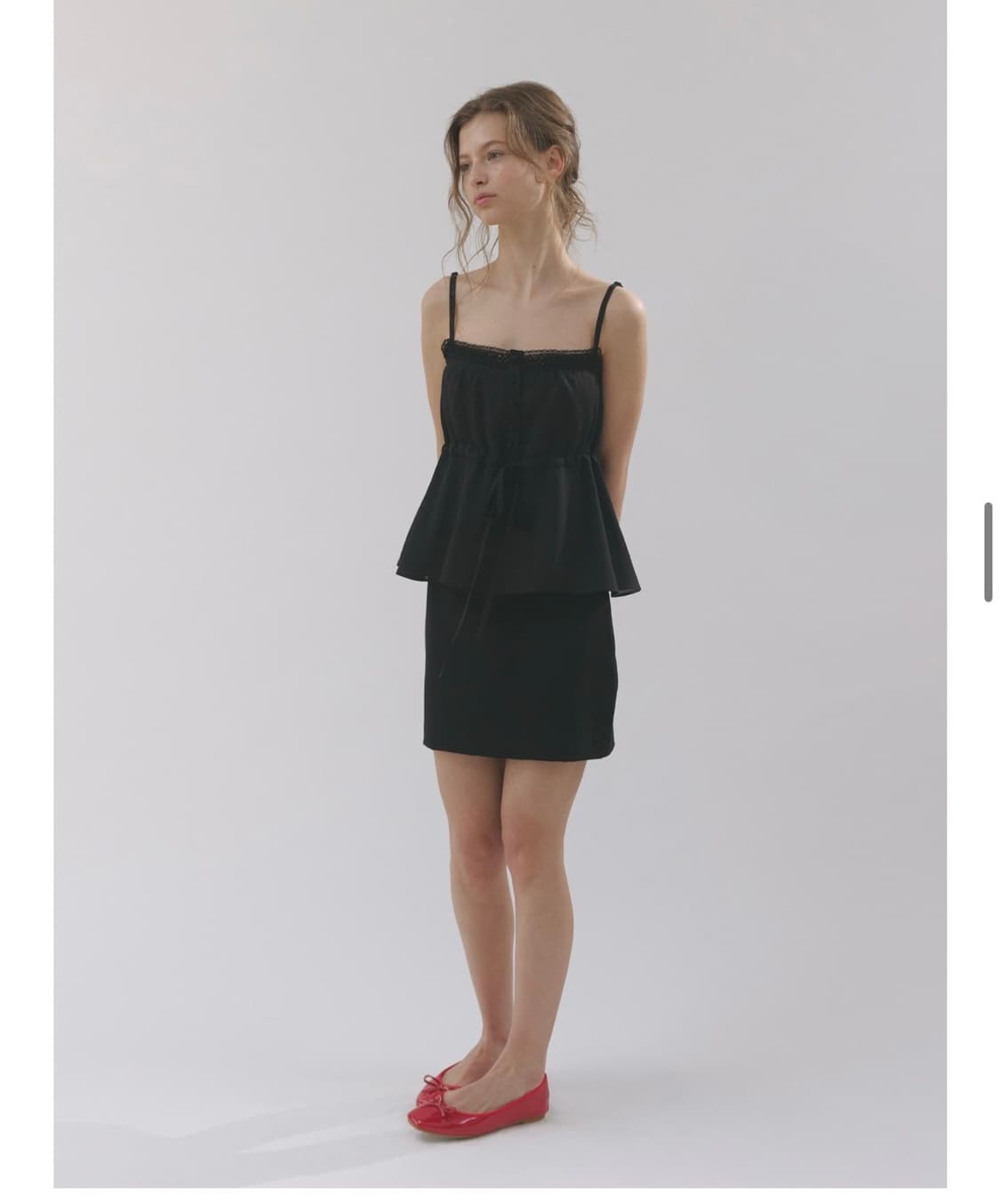 헤더먼트 sheer wrinkled lace top 상품이미지5