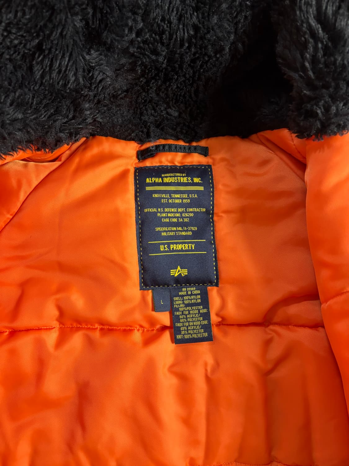 Alpha Industries 알파인더스트리 n3b 파카 L 상품이미지6