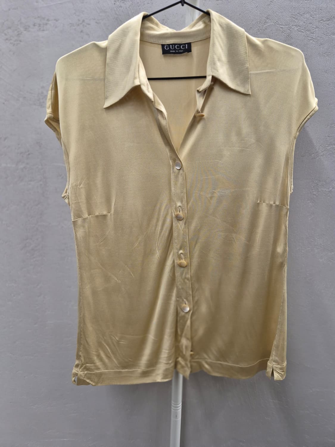 구찌 실크 옐로우 블라우스 상품이미지2