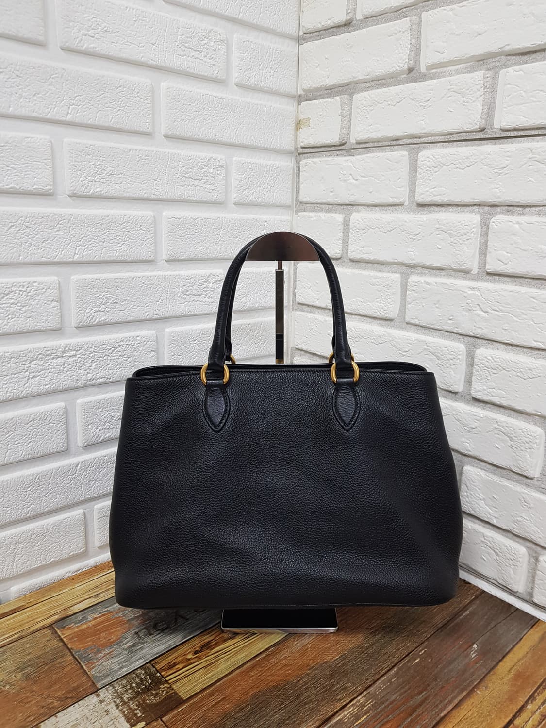 [정품] 프라다 비텔로 피닉스 금장 블랙 토트백 상품이미지5