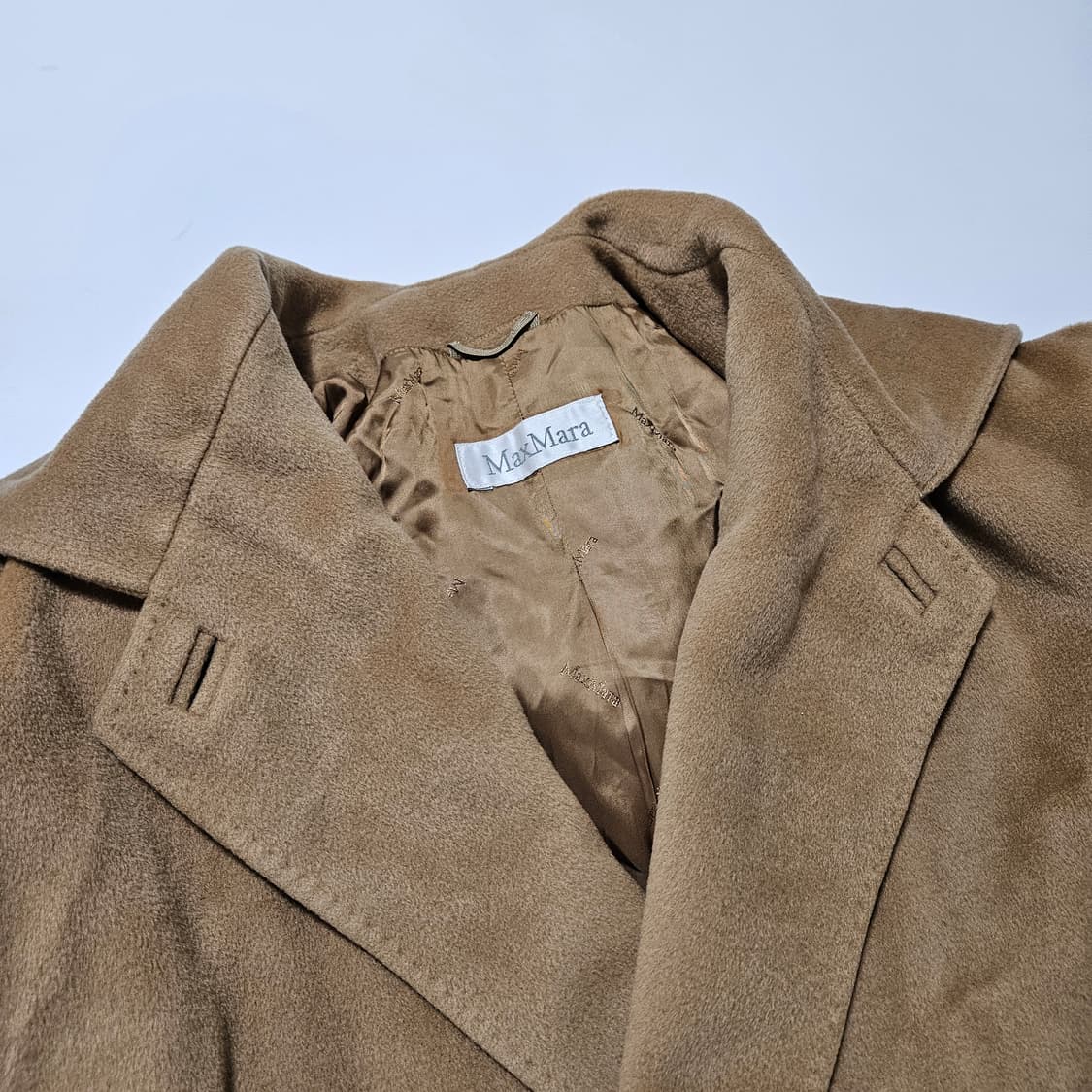 막스마라 원버튼 카멜 후드 코트[40] 상품이미지3