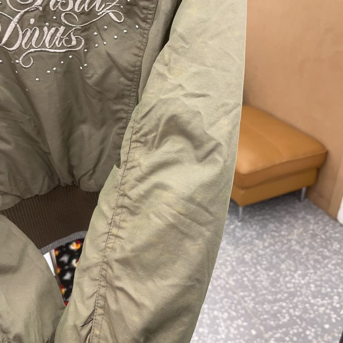 빈티지 Y2K 00's 대장급 올리브카키 항공점퍼 자켓 90 C07586 상품이미지7