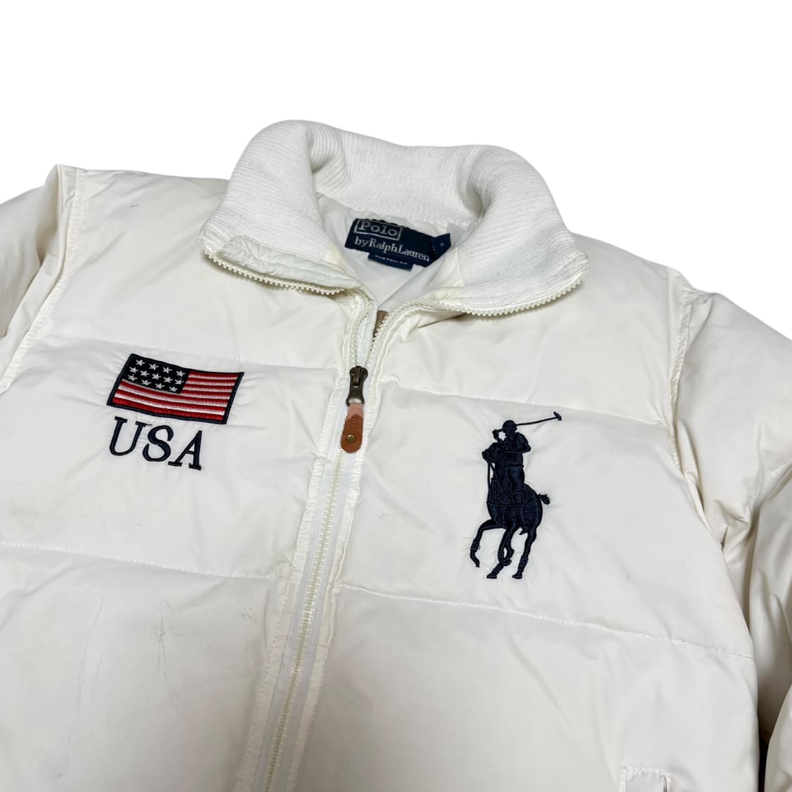 폴로 랄프로렌 빅포니 성조기 패딩 화이트 상품이미지3