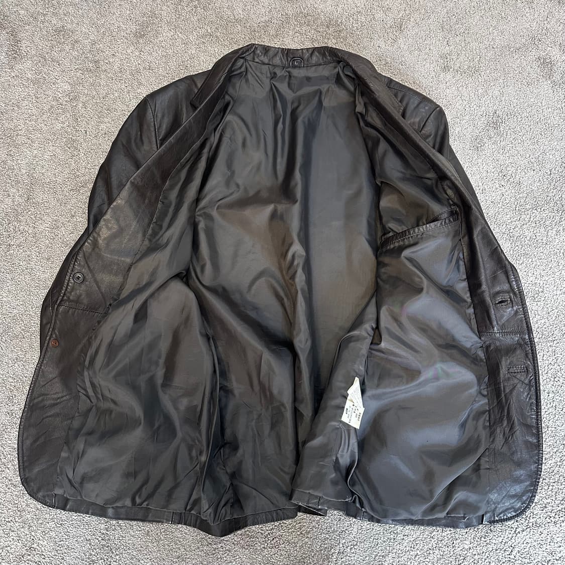 빈티지 블랙/브라운 소가죽 블레이저 자켓L 상품이미지2