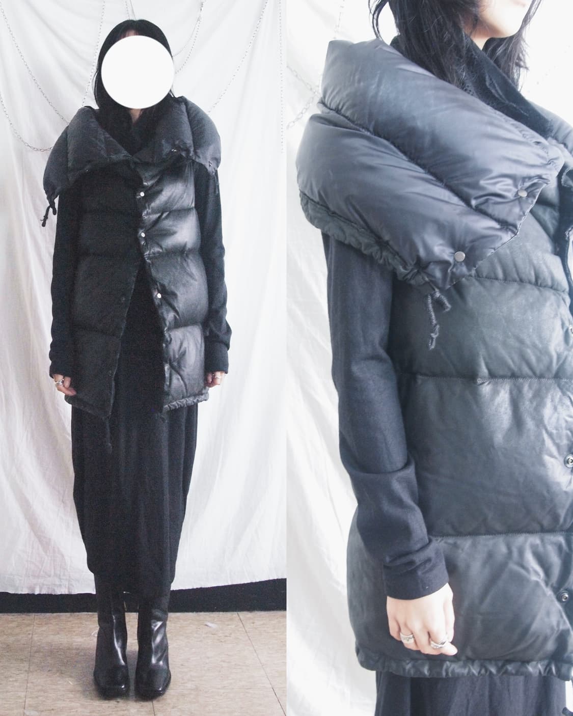 rare* 아이작 셀람 하이넥 스트럭쳐 디어스킨 패딩 베스트 상품이미지3