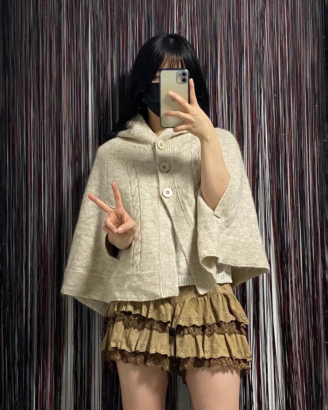Japan) 울 후드 숏 케이프 ✔️𝙎𝙞𝙯 상품이미지1