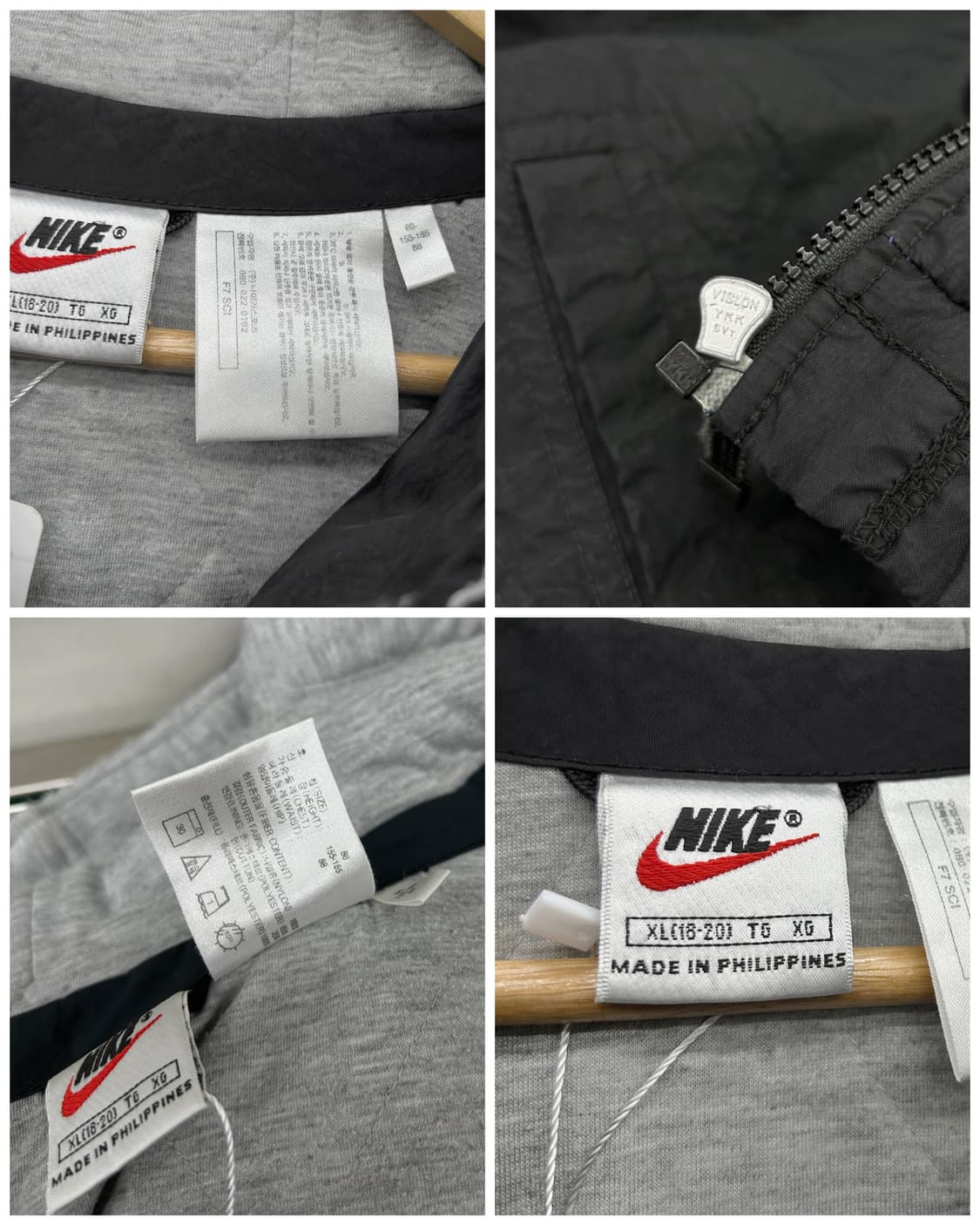 나이키 90s 빅스우시 나일론쉘 퀼티드 후드 점퍼 블랙 상품이미지8