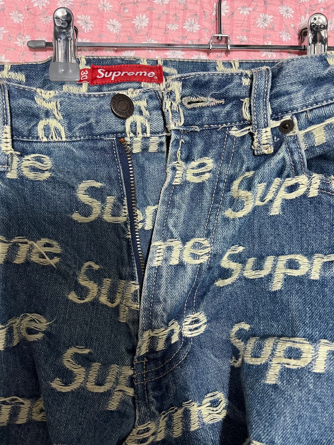 슈프림 프레이드 로고 데님 팬츠 상품이미지5