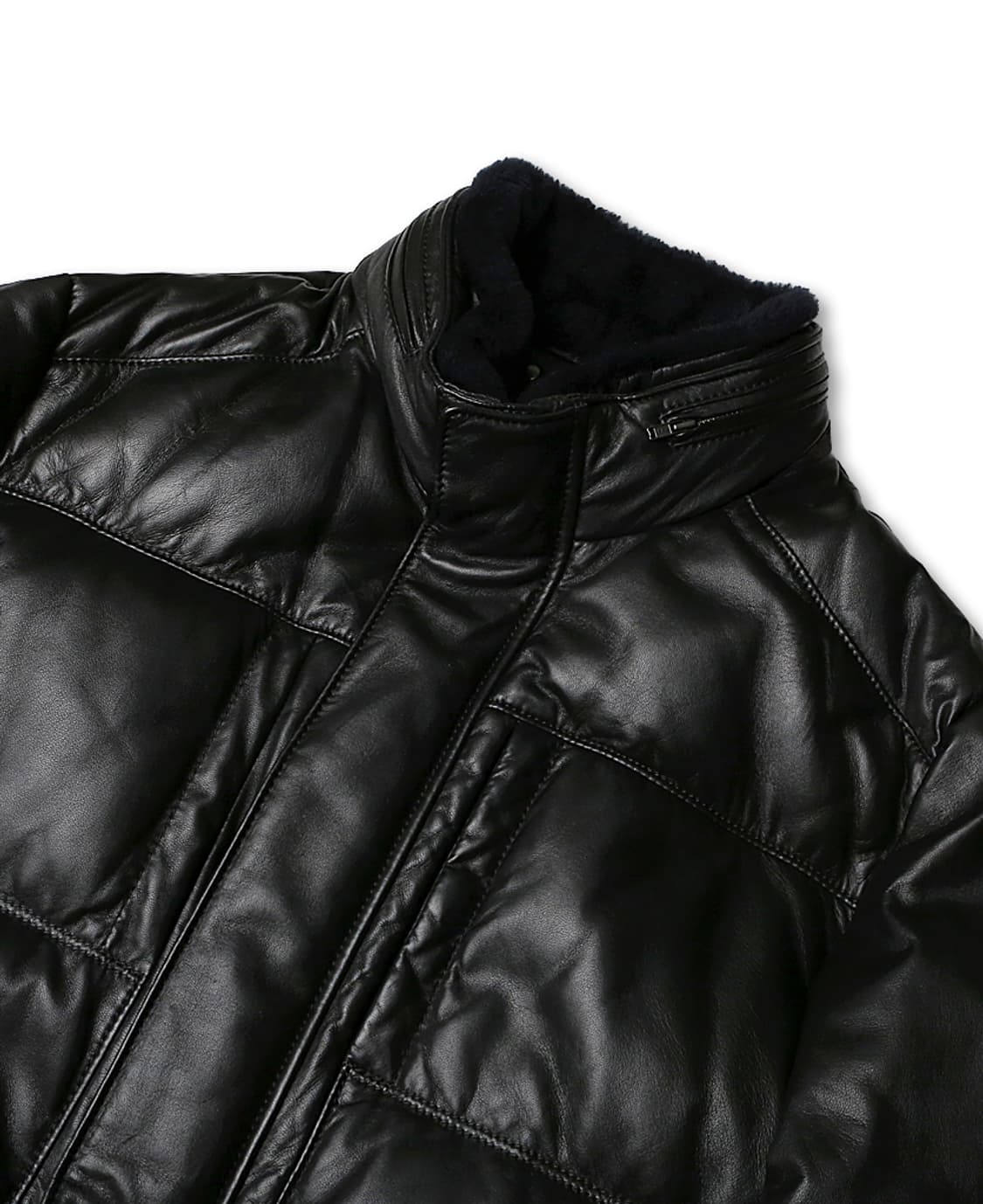 맨온더분 [Man On The Boon] 블랙 천연 양가죽 구스다운 패딩 상품이미지2