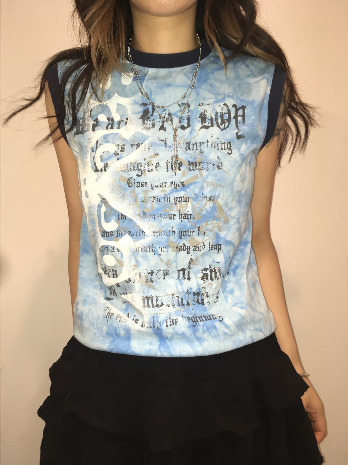 빈티지 y2k 프린팅 슬리브리스 상품이미지2