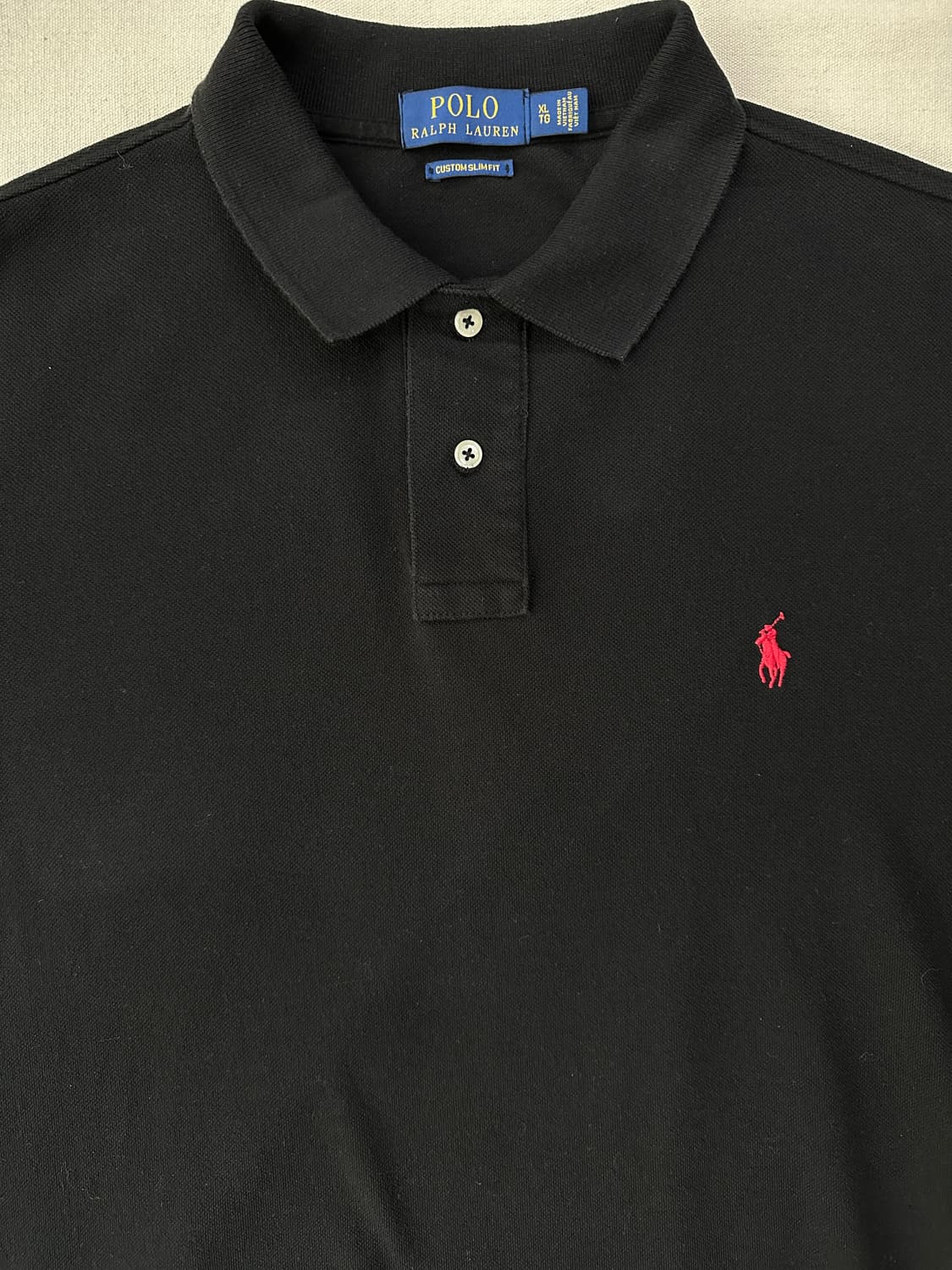 폴로 랄프로렌 반팔 피케 카라티 블랙 커스텀슬림핏 XL 상품이미지5