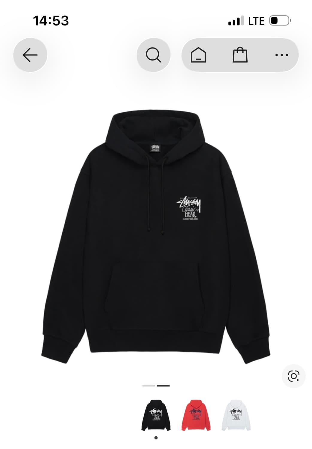 스투시 클래식 기어 후드티 블랙XL 새상품 상품이미지1