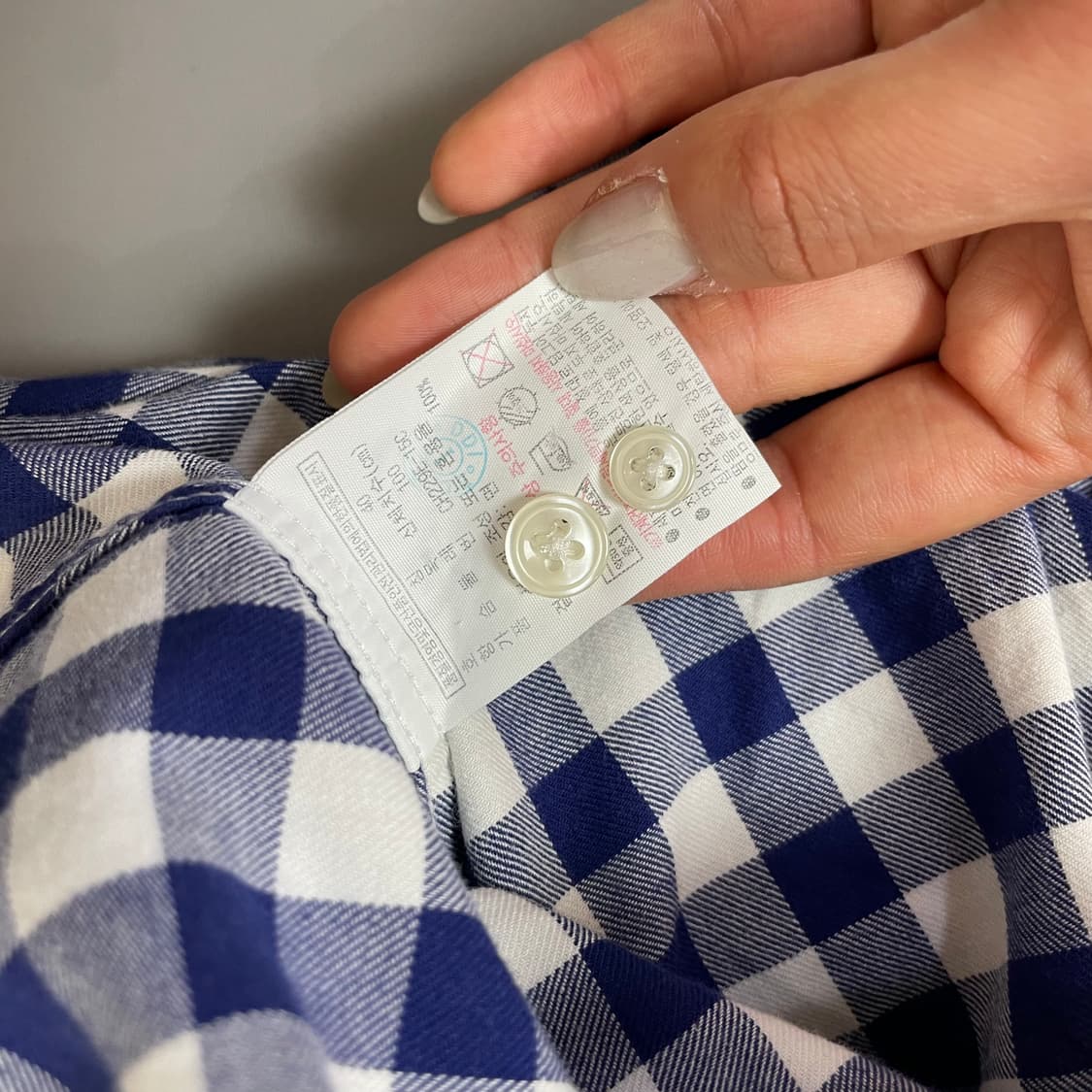 (100) 라코스테 블루 슬림핏 깅엄 체크 셔츠 상품이미지5