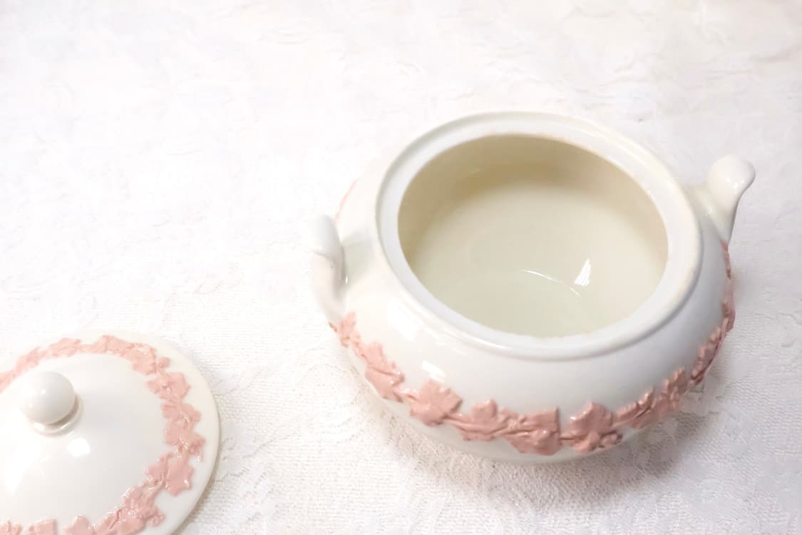 [영국앤틱](레어)웨지우드 퀸즈웨어 핑크 온 크림 슈가볼 상품이미지8