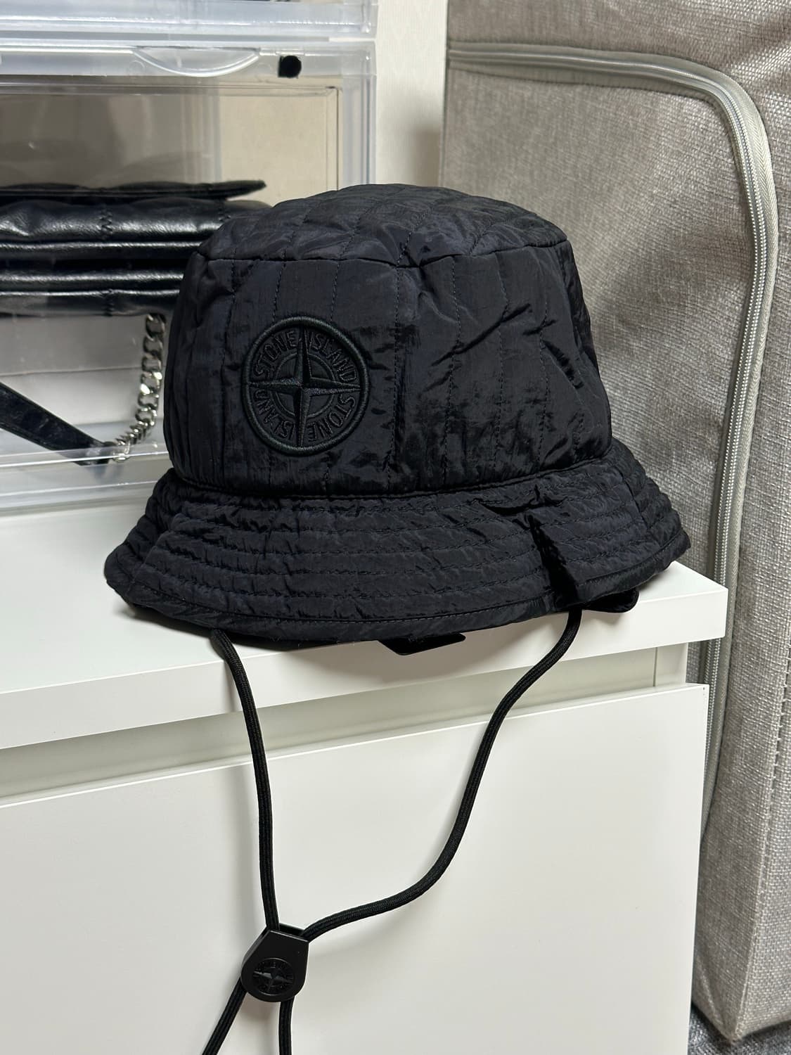 스톤아일랜드 로고 패디드 버킷햇 22fw XL 새상품 상품이미지3