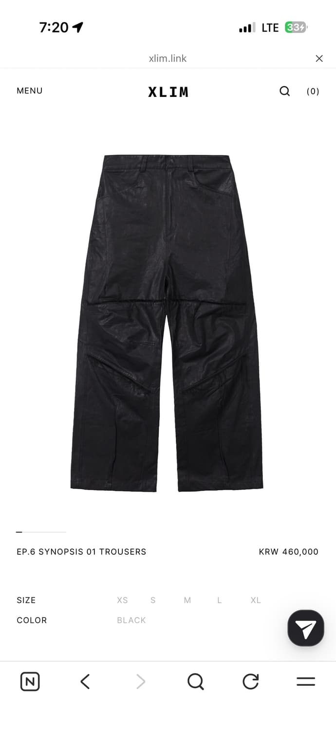 XLIM EP.6 SYNOPSIS 01 TROUSERS (M) 상품이미지1