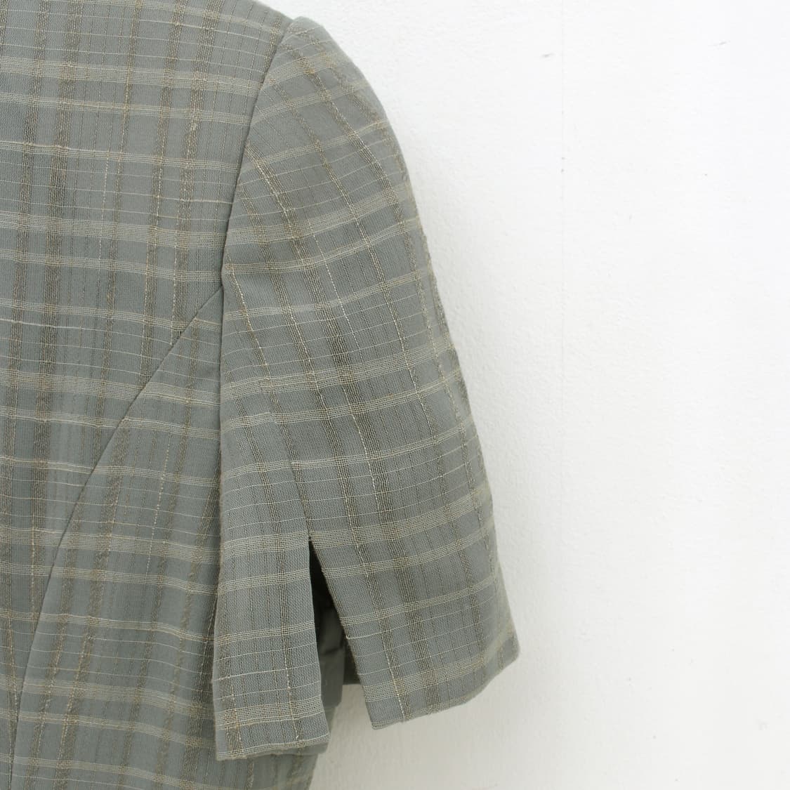 일본 빈티지 체크 인견 반팔 여름 자켓 상품이미지4