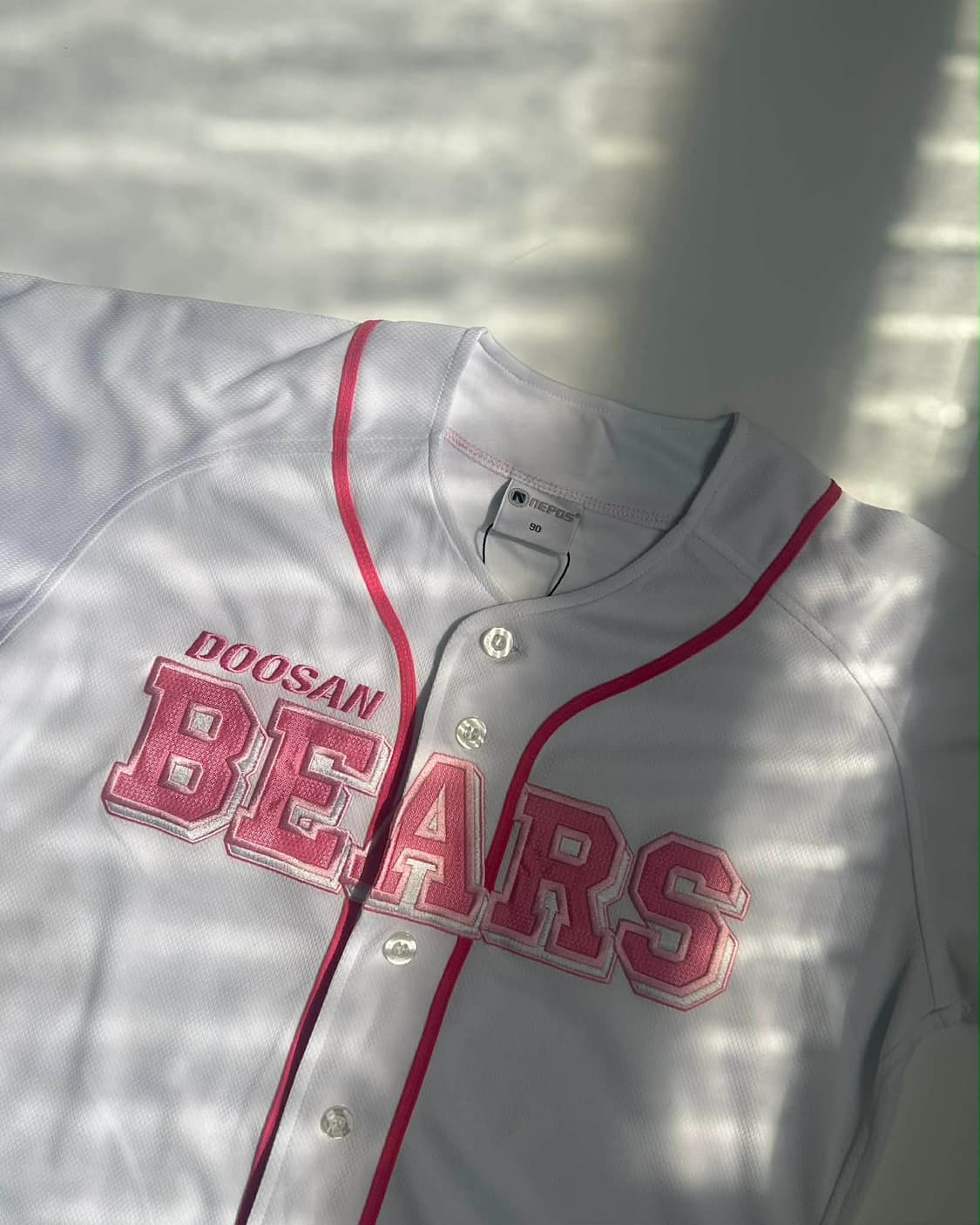 [90] 두산 베어스 택채 새상품 핑크 에디션 야구 유니폼 반팔 져지 상품이미지2